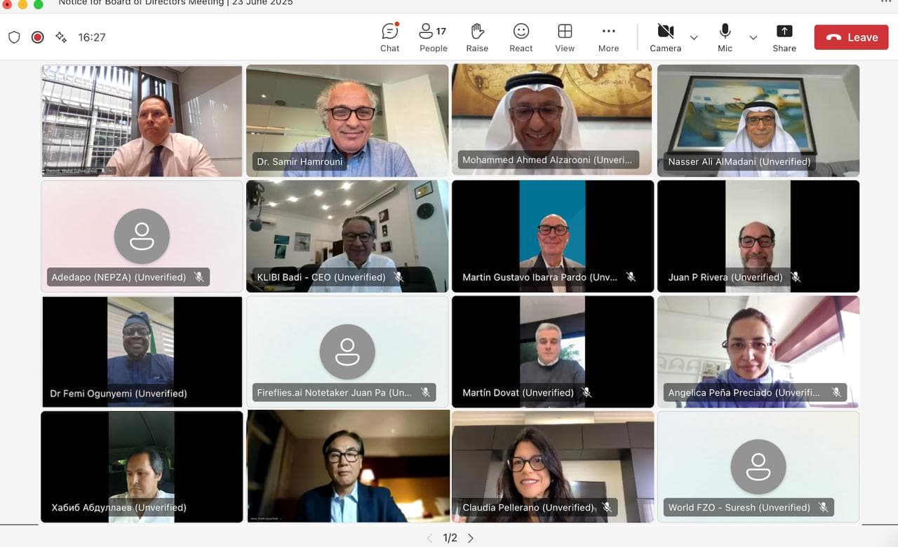 The Board of Directors of the World Free Zones Organization met on 23rd June 2025 virtually